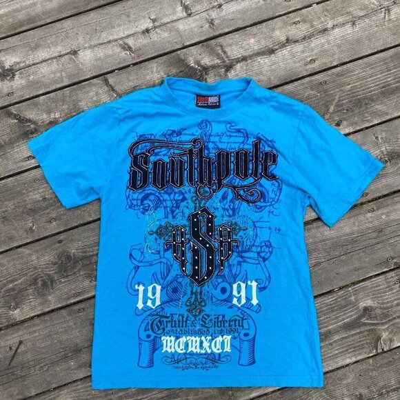Vintage Y2K South pole Jeans Embroidered T Shirt Medium - Picture 3 of 6